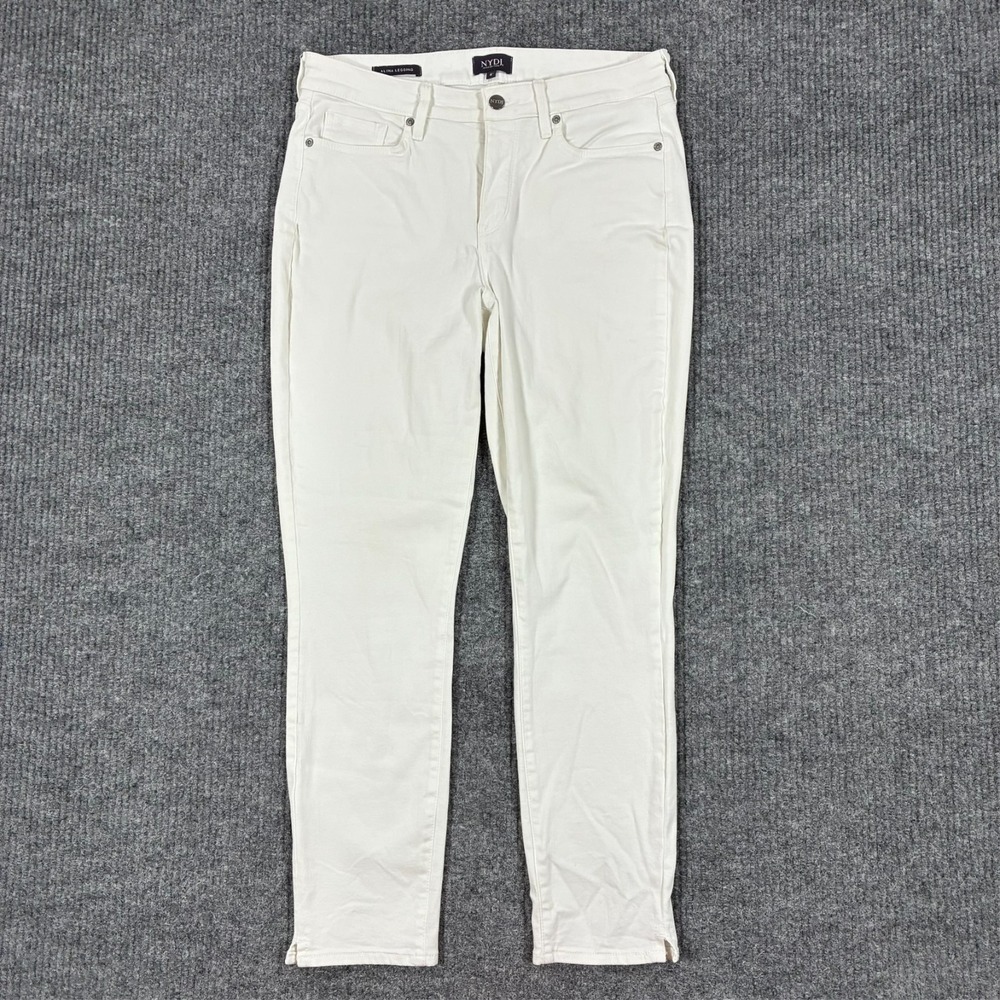 NYDJ Alina Legging Womens Skinny Jeans Size 6 White Lift Tuck Mid Rise